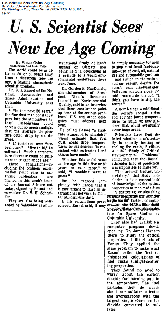 US Scientist New Ice Age